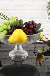 Hermia Damla 1AKAY24 Plato de frutas de vidrio transparente